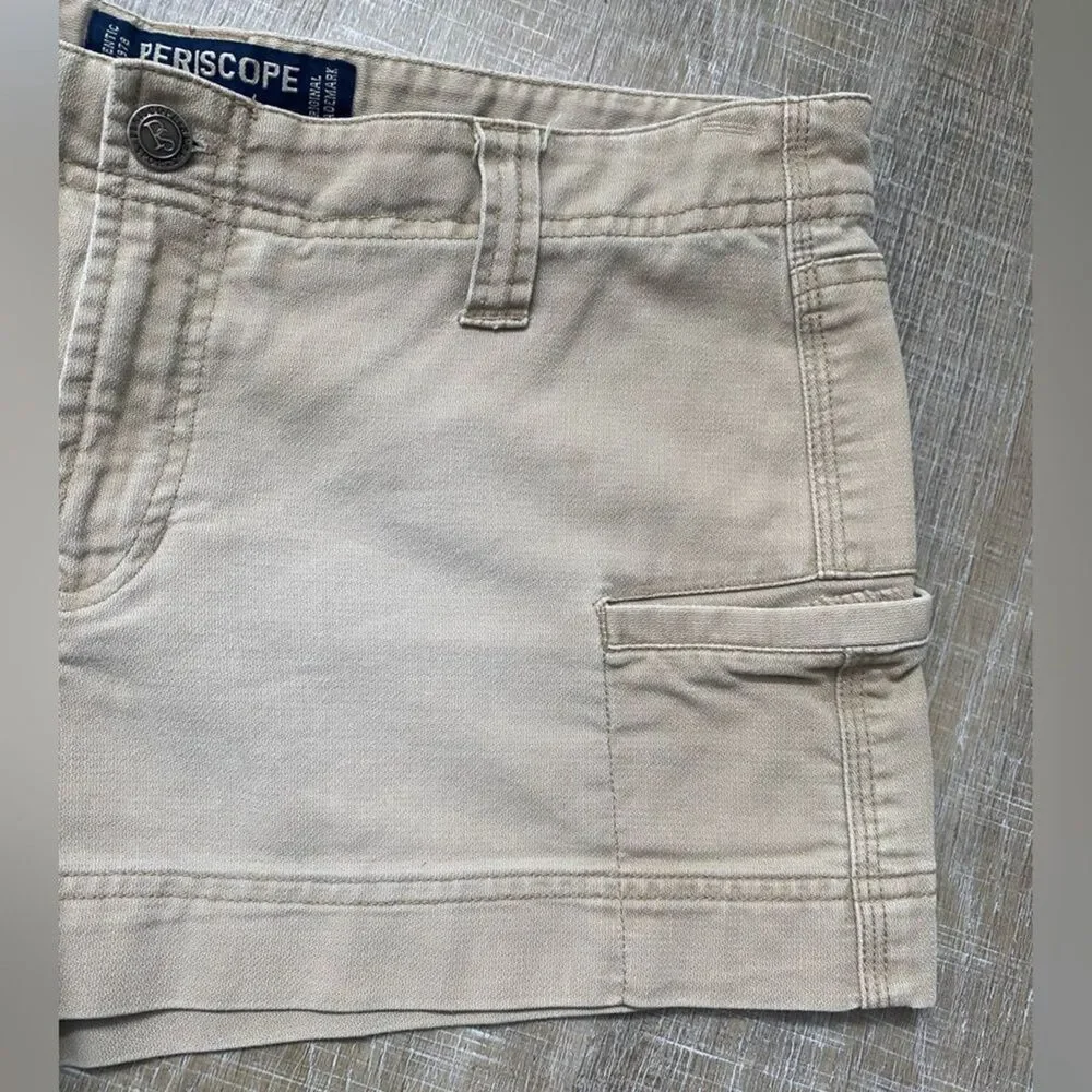 Vintage Periscope Y2K Khaki Cargo Shorts Low Rise Utility Mini Shorts 11 Bratz